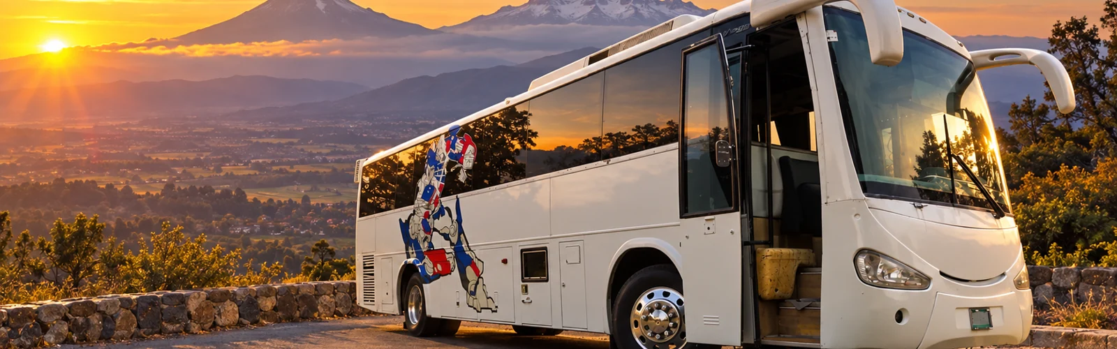 Panorámica ilustrativa de renta de autobuses turísticos en cdmx y estado de méxico